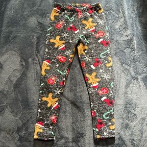 Just Cozy Christmas gingerbread Fleece lined leggings size 7/8